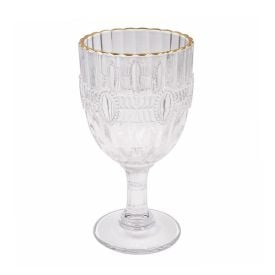 Taça de Vinho Safira com Filete Dourado 345 ml - Havan Casa