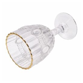Taça de Vinho Safira com Filete Dourado 345 ml - Havan Casa