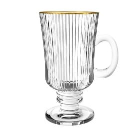 Taça Irish Coffee Cameratta Com Borda Dourada 230Ml L'hermitage - Vidro