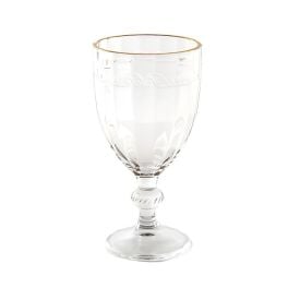 Taça de Água Imperial Filete Dourado Lyor 320Ml - Transparente