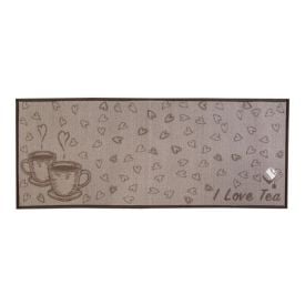 Tapete para Cozinha 50Cmx1,20 m Havan Casa - I Love Tea Bege 