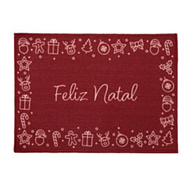 Tapete de Natal Decorativo 50X70 cm Havan Casa - Feliz Natal Vermelho
