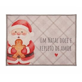 Tapete de Natal Decorativo 50X70 cm Havan Casa - Xadrez Bege