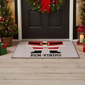 Tapete Decorativo de Natal 40X60cm Havan Casa - Bem-Vindo Cinza