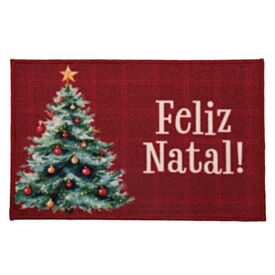 Tapete Decorativo de Natal 40X60cm Havan Casa - Feliz Natal Vermelho