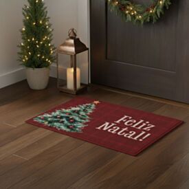 Tapete Decorativo de Natal 40X60cm Havan Casa - Feliz Natal Vermelho