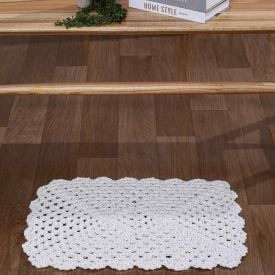 Tapete De Crochê Florisbella 40X60cm Havan - Branco
