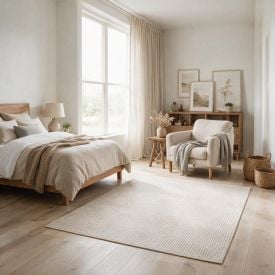 Tapete para Quarto e Sala 1,33 X 2,00 m Lucca Havan Casa - Bege e Creme
