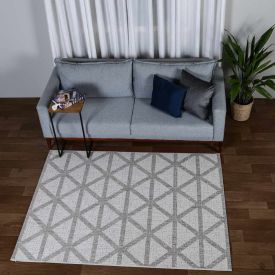 Tapete para Quarto e Sala Amazonas Sisal 1,40X2,00 Metros Havan - Bege Geométrico