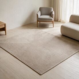 Tapete para Quarto e Sala Lugano 2,00 X 2,50M Havan Casa - Bege Listras