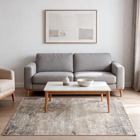Tapete para Quarto Ou Sala 1,40 X 2,00M Ibiza Havan Casa - Creme Cinza