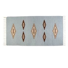 Tapete para Quarto Ou Sala 80Cmx1,50M Kilim Havan Casa - Azul TI