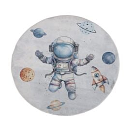 Tapete Infantil Redondo Soft 1,00M Havan Casa - Cinza Astronauta
