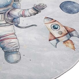 Tapete Infantil Redondo Soft 1,00M Havan Casa - Cinza Astronauta
