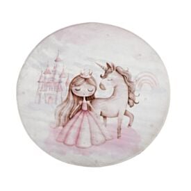 Tapete Infantil Redondo Soft 1,00M Havan Casa - Rosa Princesa