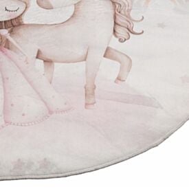 Tapete Infantil Redondo Soft 1,00M Havan Casa - Rosa Princesa