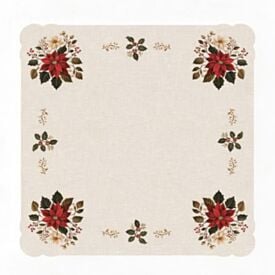 Toalha Centro de Mesa Allegra 65X65cm Havan Casa - Flor de Natal