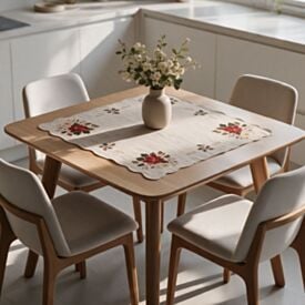 Toalha Centro de Mesa Allegra 65X65cm Havan Casa - Flor de Natal