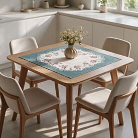 Toalha Centro de Mesa 78X78cm Clean Döhler - Borboletas