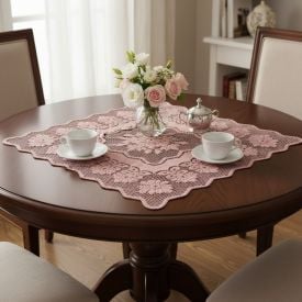 Toalha Centro de Mesa Quadrada 75Cm X 75Cm Arabesco Havan - Rose