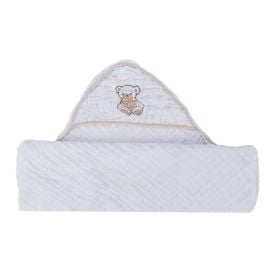 Toalha com Capuz de Canto Soft 80X80cm Havan Baby - Urso Bege