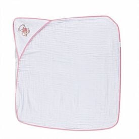 Toalha de Banho Bebê com Capuz de Canto Soft 80X80cm Havan Baby - Urso Rosa