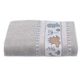 Toalha de Banho Infantil Kids - Dino Cinza Amianto