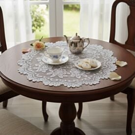 Centro de Mesa Redondo 75Cm Gardênia Havan Casa - Branco Gardenia