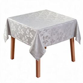 Toalha de Mesa Quadrada 1,35Mx1,35M Elegance Havan Casa - Folhas Cinza
