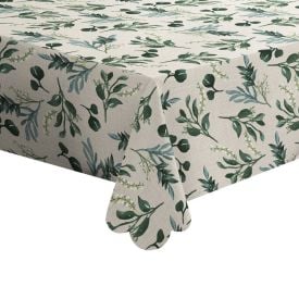 Toalha de Mesa 1,40 X 2,10 m Estampada Havan Casa - Ervas Verdes Linho