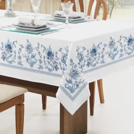 Toalha de Mesa 1,40 X 2,10M Clean Döhler - Chintz Azul Novo