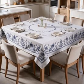 Toalha de Mesa Retangular 1,40 X 2,10M Clean Döhler - Chintz Azul Novo