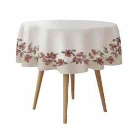 Toalha de Mesa 1,50M Redonda Estampada Havan Casa - Flores Bordô