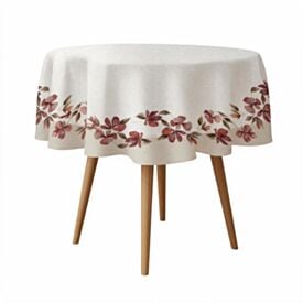 Toalha de Mesa 1,50M Redonda Estampada Havan Casa - Flores Bordô