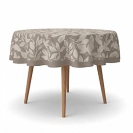 Toalha de Mesa 1,50M Redonda Estampada Havan Casa - Folhas Cinza
