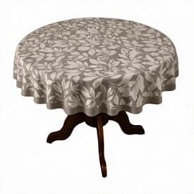Toalha de Mesa 1,50M Redonda Estampada Havan Casa - Folhas Cinza