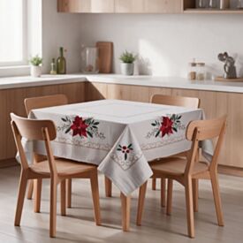 Toalha de Mesa Quadrada Natal Athenas 1,40X1,40M Döhler - Flor de Natal