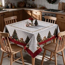 Toalha de Mesa Quadrada Natal Encantado 1,40X1,40M Havan Casa - Árvores
