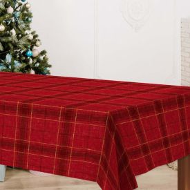 Toalha de Mesa Natalina 1,40X2,10 m Natal Encantado Havan Casa - Xadrez Vermelho
