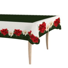 Toalha de Mesa Natalina 1,40X2,10 m Natal Encantado Havan Casa - Flores Verde