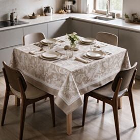 Toalha de Mesa Quadrada 1,80X1,80 m Clean Renova Döhler - Lana Bege