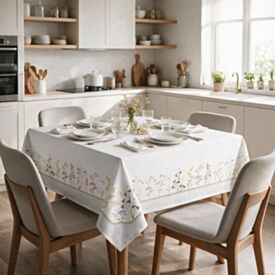 Toalha de Mesa Quadrada 1,80X1,80 m Clean Renova Döhler - Floral Boho