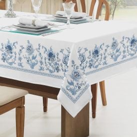 Toalha de Mesa 1,40 X 1,40 m Clean Döhler - Chintz Azul Novo