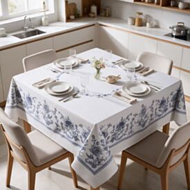 Toalha de Mesa Quadrada 1,40X1,40M Clean Döhler - Chintz Azul Novo
