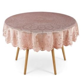 Toalha de Mesa Redonda 1,60M Arabesco Havan - Bege