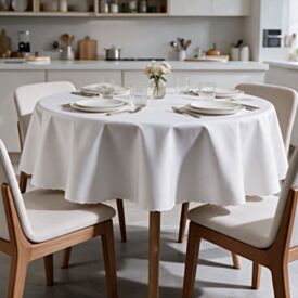 Toalha de Mesa Redonda 1,80M Gourmet Salehtex - Branco
