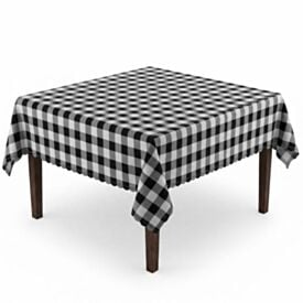 Toalha de Mesa Térmica 1,38X1,38 m Salehtex - Xadrez Preto