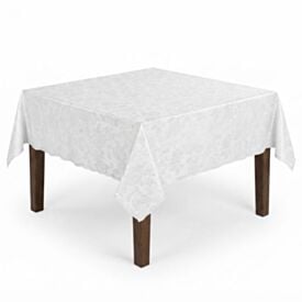 Toalha de Mesa Térmica 1,38X1,38 m Salehtex - Branca Jacquard