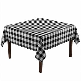 Toalha de Mesa Térmica 1,38X1,38 m Salehtex - Xadrez Preto