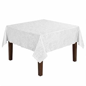 Toalha de Mesa Térmica 1,38X1,38 m Salehtex - Branca Jacquard